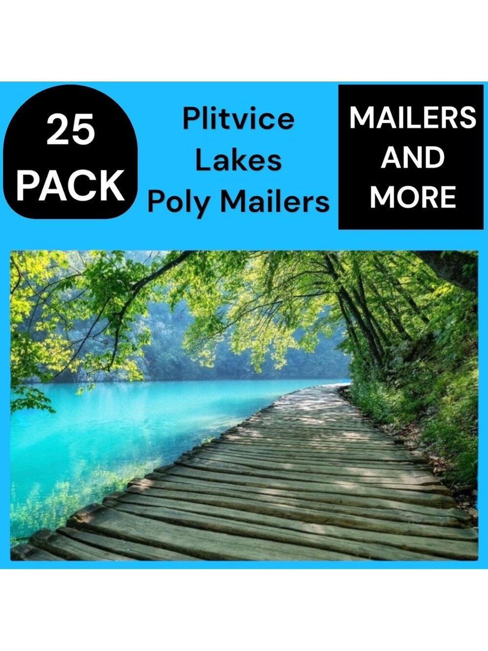 25 10X13 Poly Mailers Plitvice Lakes, Shipping Envelopes Price Firm - Picture 5 of 10